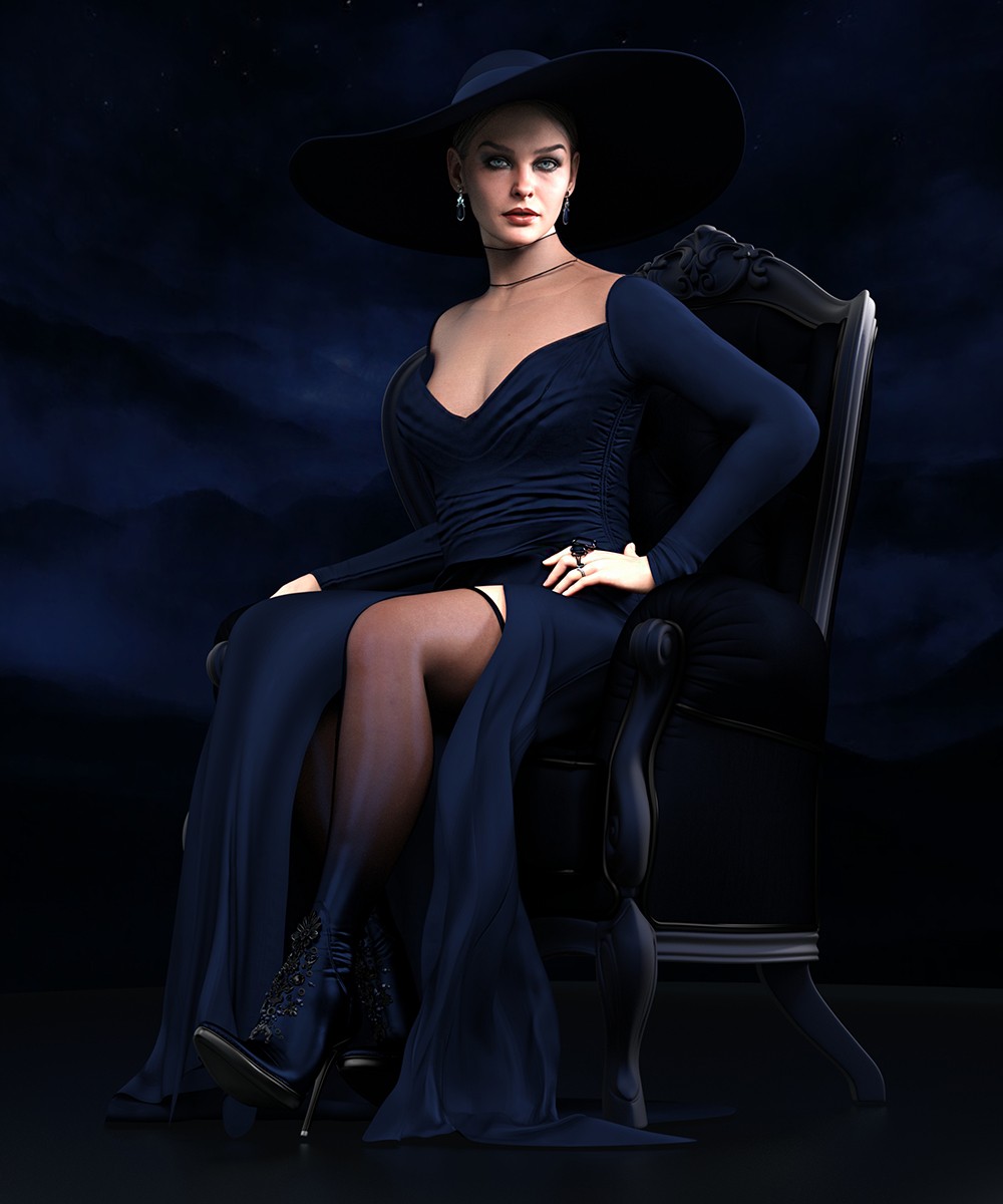Elegant Gothic Outfit for Genesis 9 Feminine
