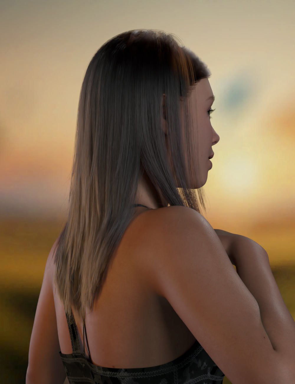 ATG Ear-Tucked Long Straight Hair for Genesis 9 ATG Ear-Tucked Long Straight Hair for Genesis 9