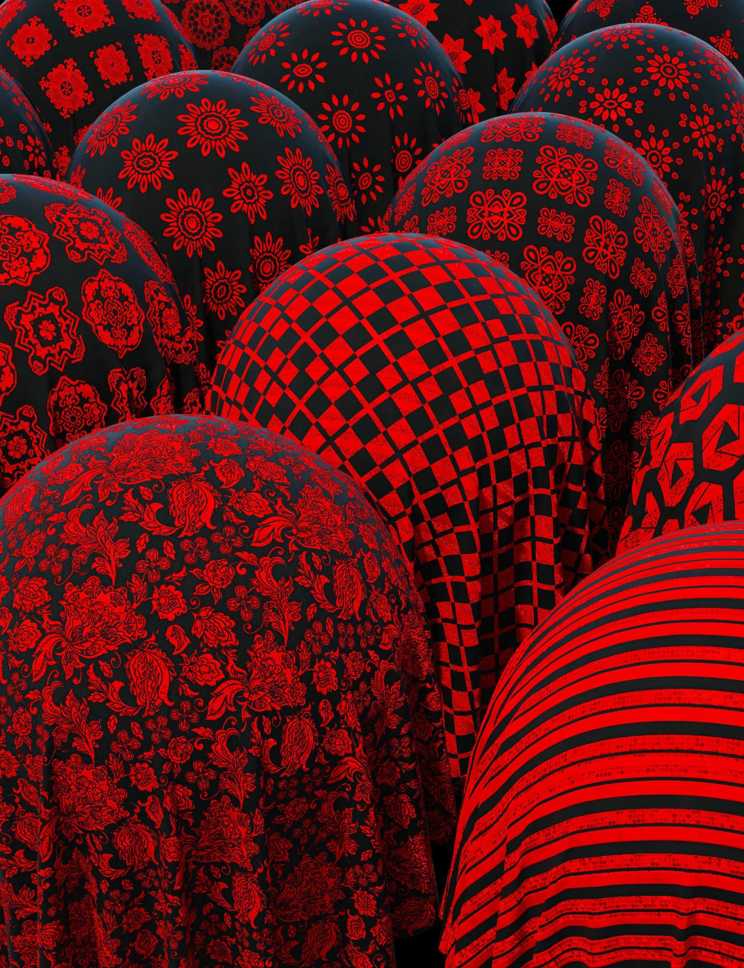 Black and Red Fabric Iray Shaders