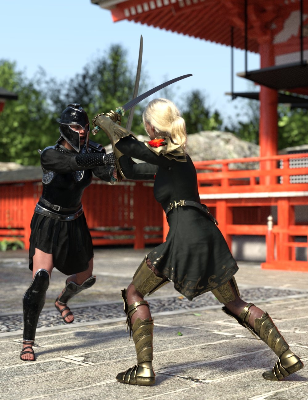 Clash Of Blades Poses for Genesis 9 and Genesis 8 Female Clash Of Blades Poses for Genesis 9 and Genesis 8 Female