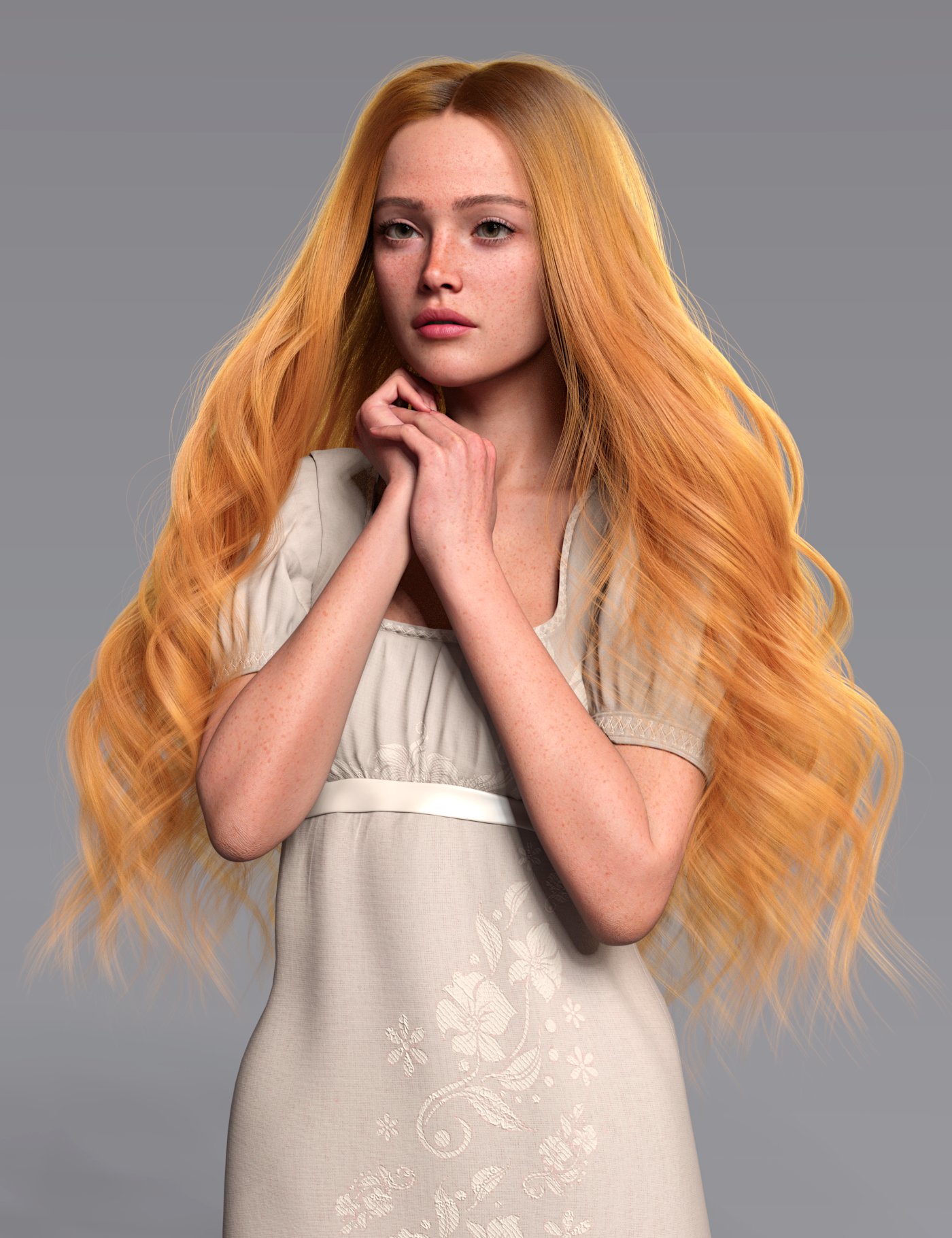 dForce Long Wavy Hair for Genesis 9