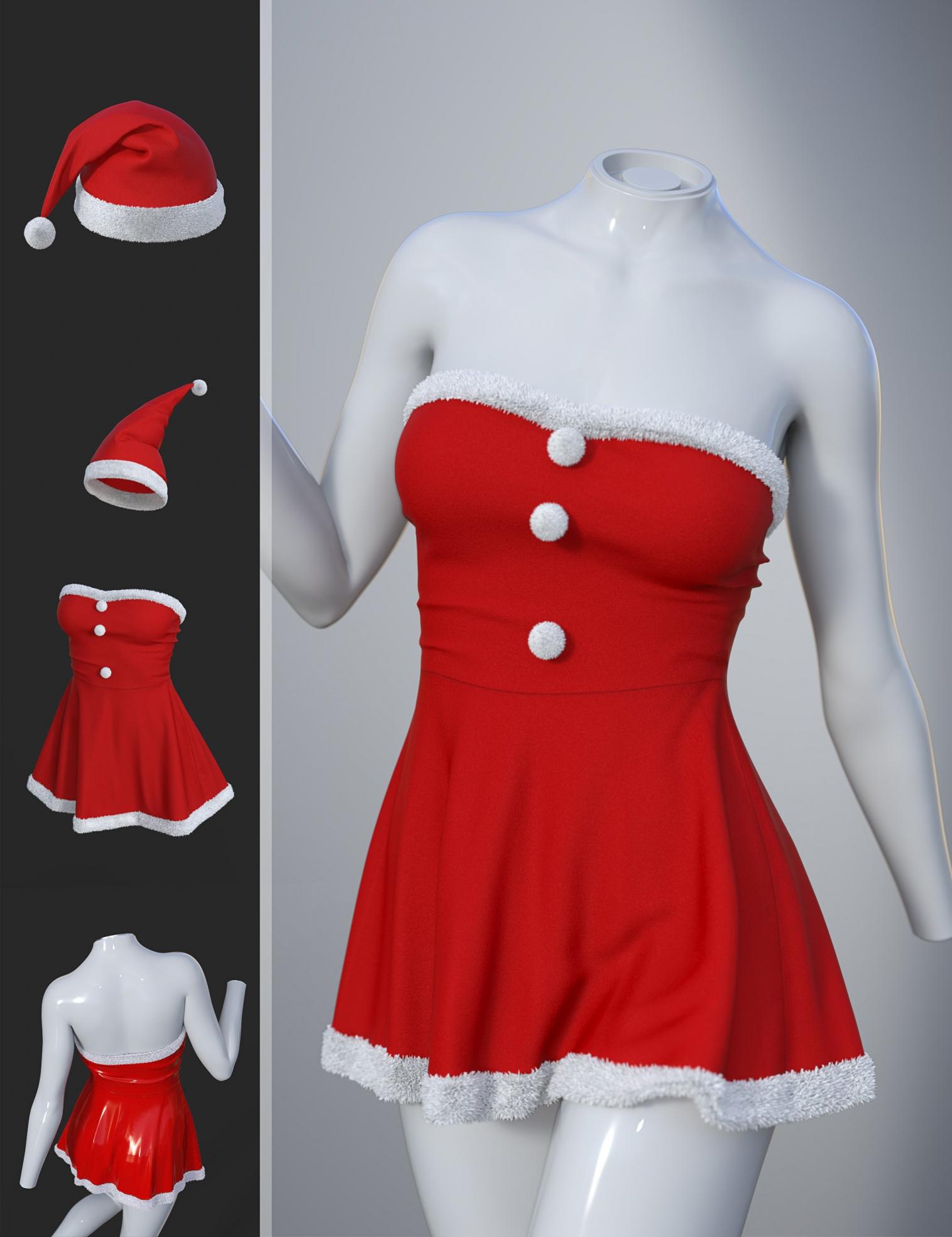 dForce SU Christmas Suit for Genesis 9, 8.1, and 8 Female