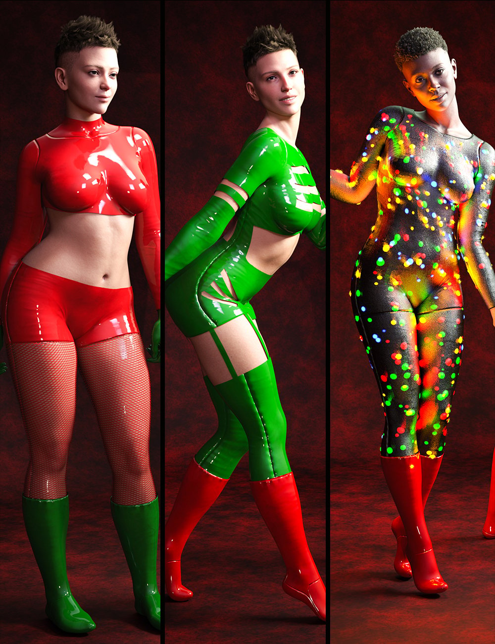 M3D Christmas Costume Bodysuit for Genesis 9