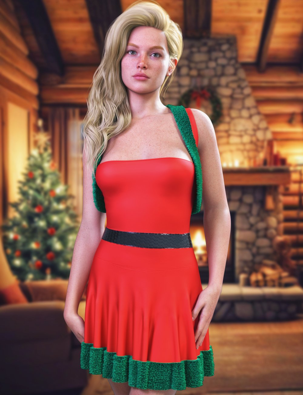 JMR dForce Christmas Time Outfit for Genesis 9 and 8 Females JMR dForce Christmas Time Outfit for Genesis 9 and 8 Females